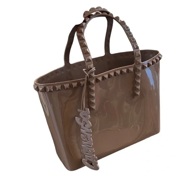 Carmen Sol jelly studded bag in chocolate brown - Picture 1 of 4